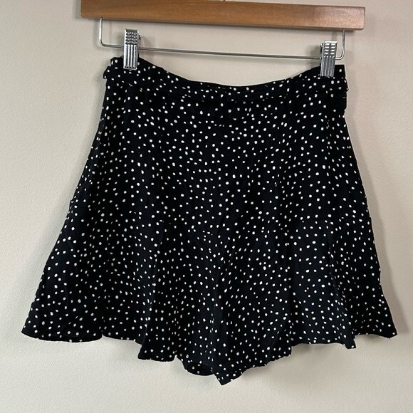 Zara Black Polka Dot Patterned Flowy Style Skort Size XS - Picture 5 of 5